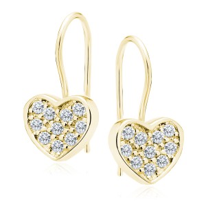 Cercei argint placati cu aur galben inima cu pietre si tortita DiAmanti Z0823JG_W-DIA (Argint 925‰ 1,3 g.)